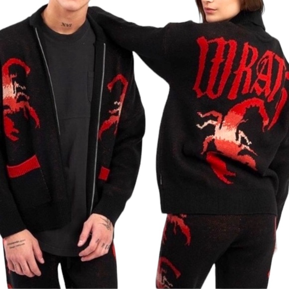 NWT SPIRIT JERSEY Wrath Scorpion Sweater Scorpio Loner Knit Zip Up Unisex Heavy - Picture 2 of 9